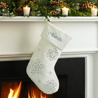 Ivory Velvet Personalized Stocking