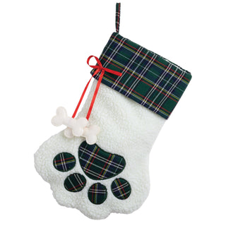 Sweet Dog Personalized Green Plaid Stocking