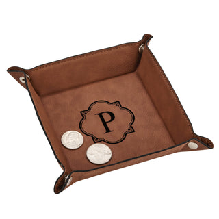 Bracket Initial Personalized Leatherette Catch All