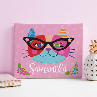 Hipster Cat Personalized 8x10 Canvas