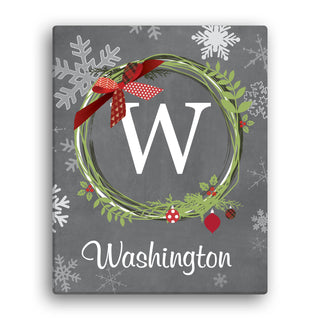 Christmas Wreath Personalized 8x10 Canvas