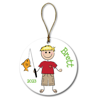 Personalized Little Fisherman Ornament