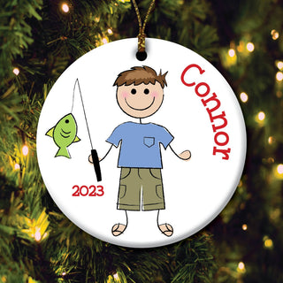 Personalized Little Fisherman Ornament