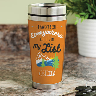 Everywhere Is On My List Personalized Travel Mug