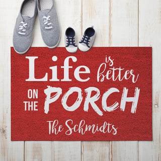 Life Is Better On The Porch Personalized Doormat