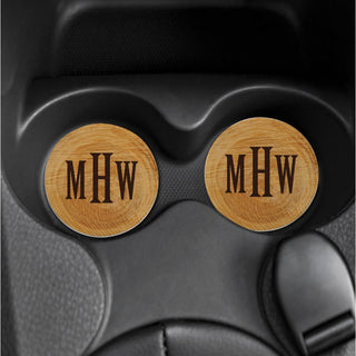 His Monogram Personalized Car Coaster Set