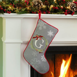 Christmas Wreath Personalized Stocking