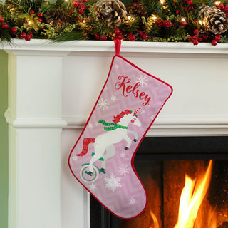 Personalized Unicorn Unicycle Stocking