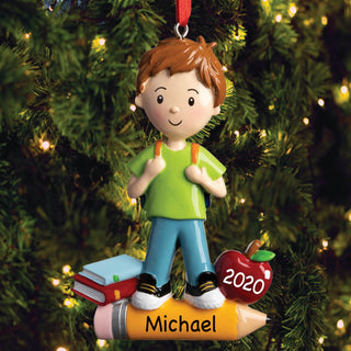 School Boy Personalized Ornament