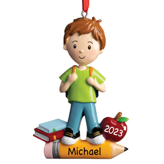 School Boy Personalized Ornament