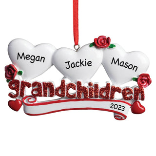 Personalized Three Grandchildren Ornament