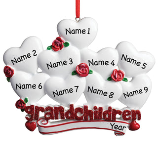 Personalized Nine Grandchildren Ornament