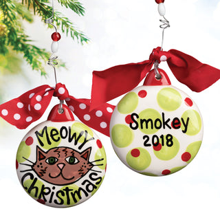 Meowy Christmas Personalized Puff Ornament