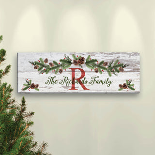 Christmas Pine Personalized 6x18 Canvas