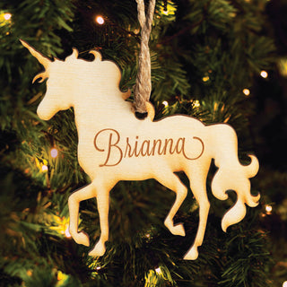 Personalized Wood Unicorn Ornament