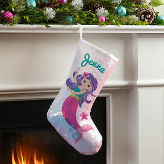 Pretty Mermaid Personalized Sequin Stocking