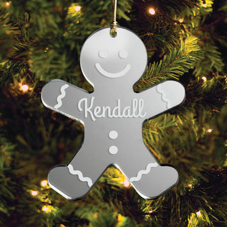 Gingerbread Man Personalized Mirrored Acrylic Ornament