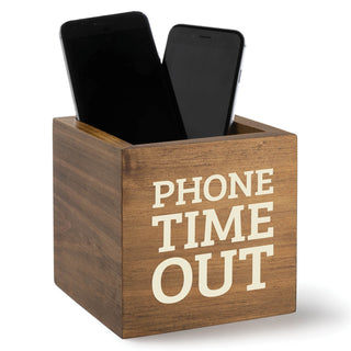 Phone Time Out Wood Storage Box