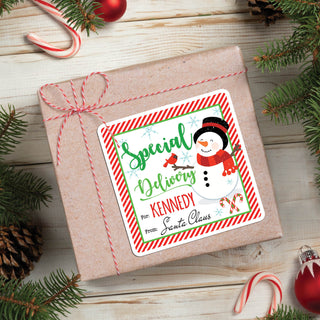 Candy Cane Express Personalized Gift Sticker - Set of 12