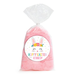 Hoppy Easter Girl's Round Sticker and Treat Bag Set