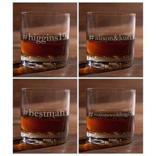 Hashtag Personalized Whiskey Glass