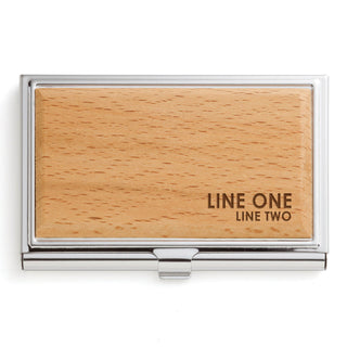 Any Message Personalized Wood Business Card Case