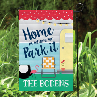 Where We Park It Personalized Garden Flag