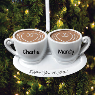 I Love You a Latte Personalized Ornament