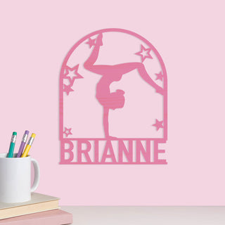 Gymnastics Pink Wood Plaque