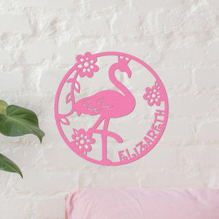 Pink Flamingo Wood Plaque