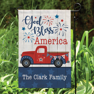 God Bless America Pickup Truck Garden Flag