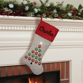 Christmas Paw Prints Personalized Stocking