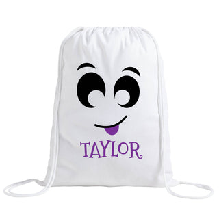 Ghostly White Drawstring Trick-or-Treat Bag