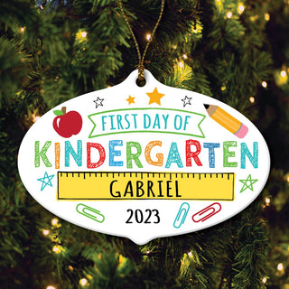 First Day of Kindergarten Personalized Ornament