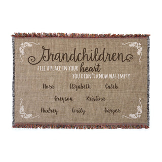 Grandchildren Fill A Place Personalized Throw Blanket