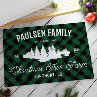 Christmas Tree Farm Personalized Doormat