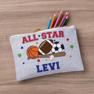 All Star Personalized Zipper Pouch