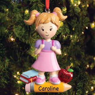 First Day Of School Girl Ornament