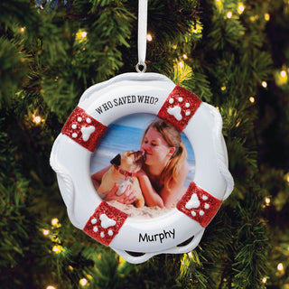 Who Saved Who Lifesaver Picture Frame Ornament