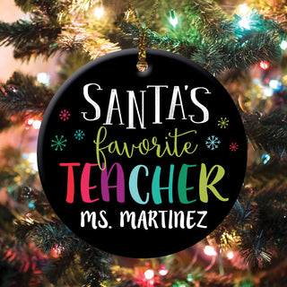 Santa's Favorite Teacher Personalized Ornament