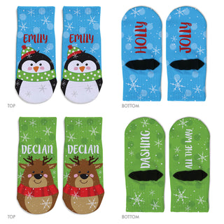 Christmas Character Face Personalized Toddler Socks