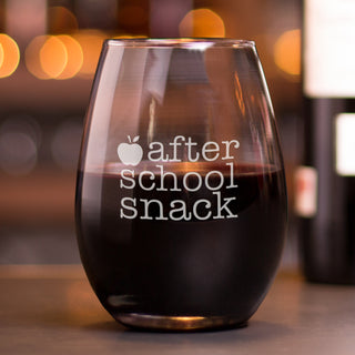 After School Snack Stemless Wine Glass