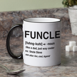 Funcle Personalized Black Handle Coffee Mug - 11 oz.