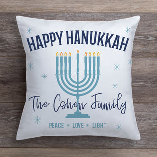 Happy Hanukkah Personalized Throw Pillow