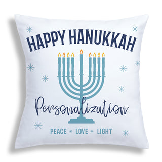 Happy Hanukkah Personalized Throw Pillow