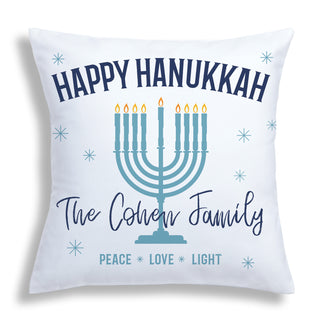 Happy Hanukkah Personalized Throw Pillow