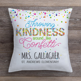 Throw Kindness and Confetti Personalized Throw Pillow