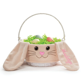 Pink Script Personalized Easter Bunny Basket