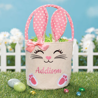 Personalized Bunny Bucket Bags in Pink