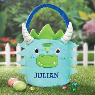 Personalized Dinosaur Face Plush Bucket Bag	